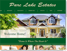 Tablet Screenshot of parclakeestates.com